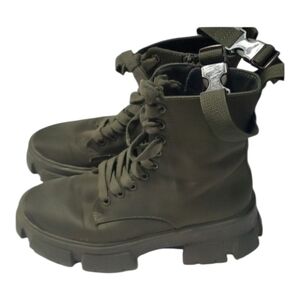 Steve Madden Boots Women's Size 6 Olive Army Green Combat Boots THORA-P THORA